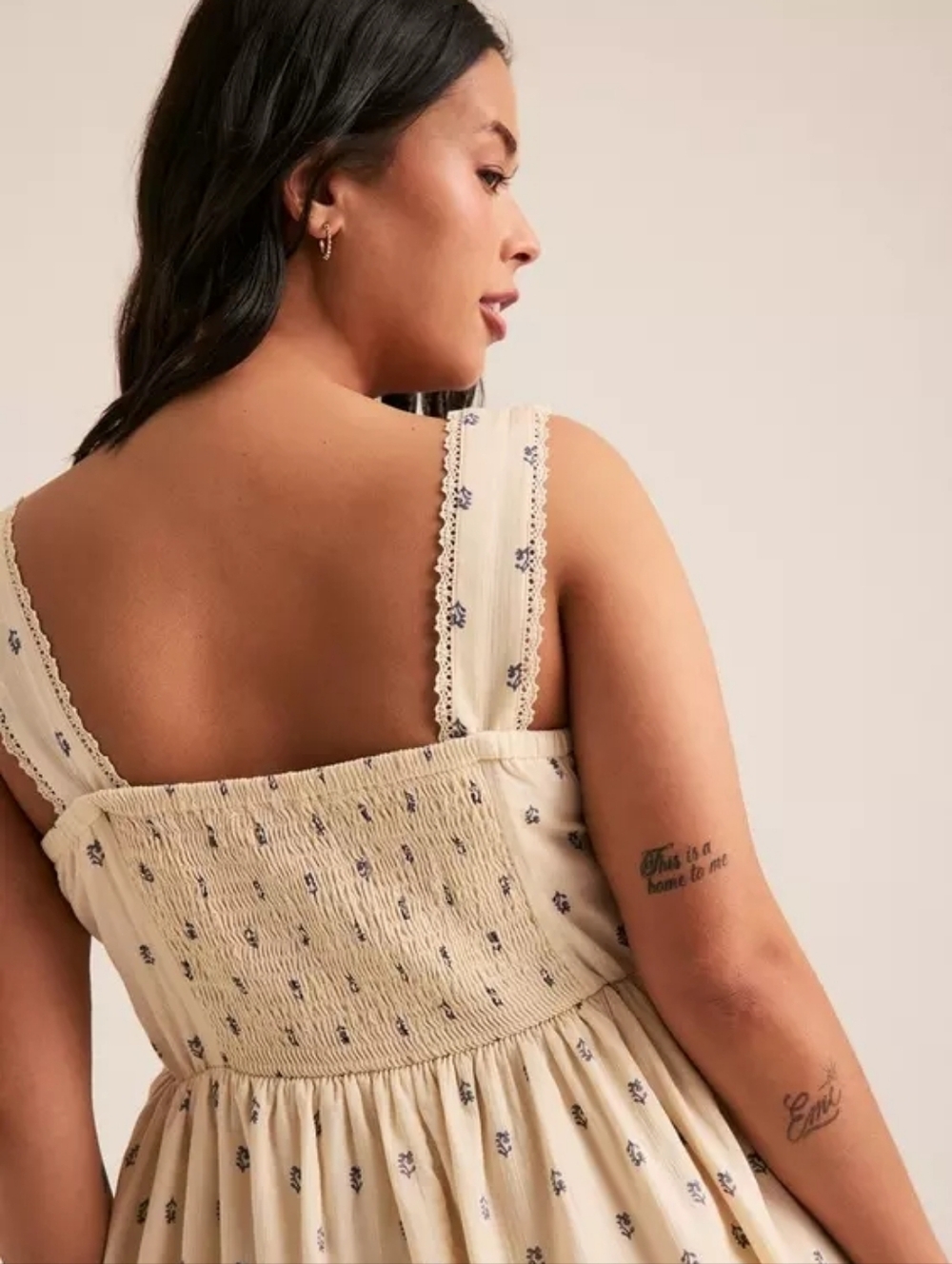Torrid Festi Ivory Tie-Front Tiered Sleeveless Boho Dress Plus Size 1X Nwt - Picture 4 of 6